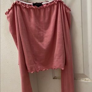 Pink fitted off the shoulder top